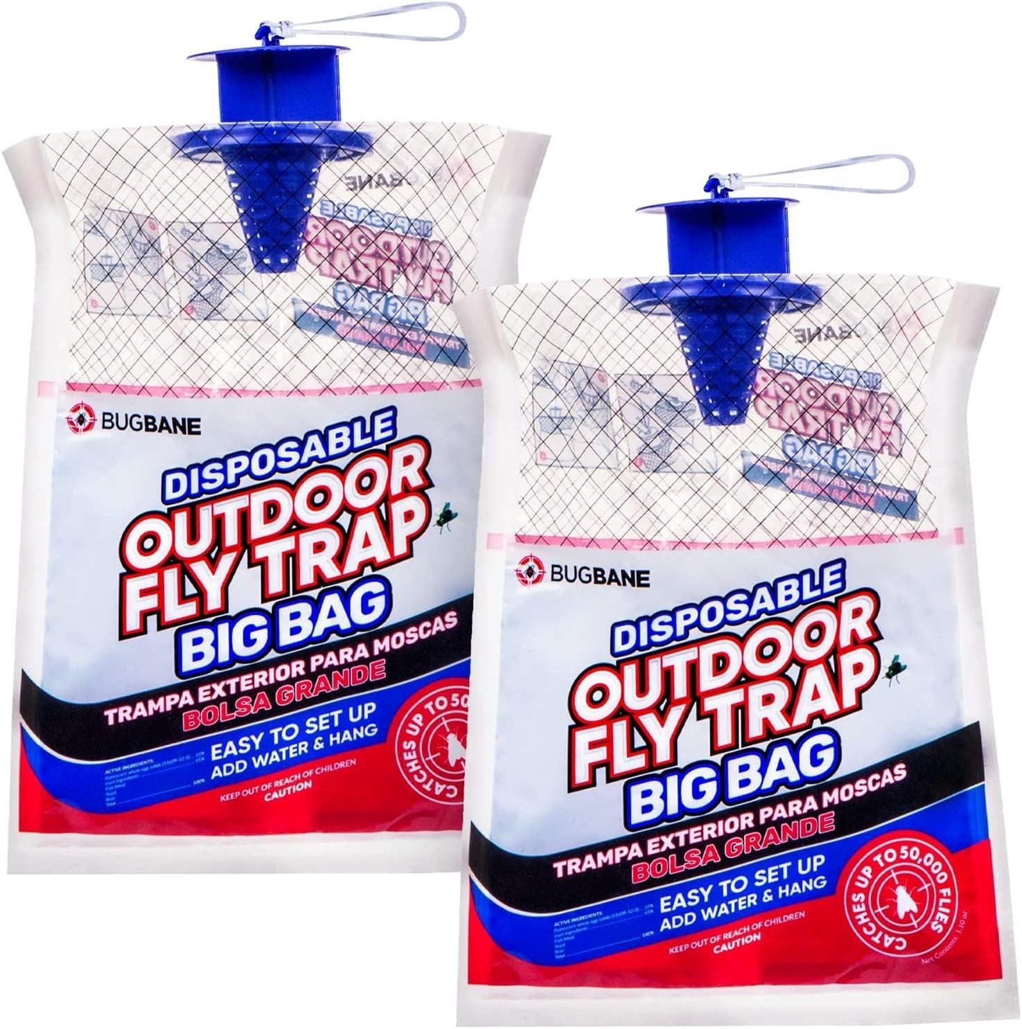 Disposable Fly Traps with Pre-Baited Bags – Easy & Odor-Free Outdoor Use