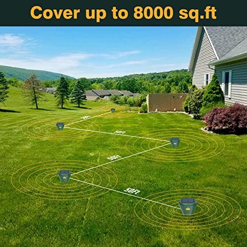 2026 Upgraded Solar Pest Repeller Stakes, Outdoor Ultrasonic Mole 4-Pack