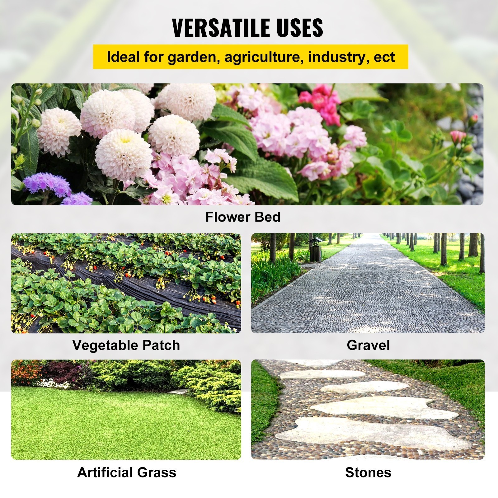 6′ x 300′ Woven Ground Cover Landscape Fabric 3.2-ounce Weed Barrier ~ H