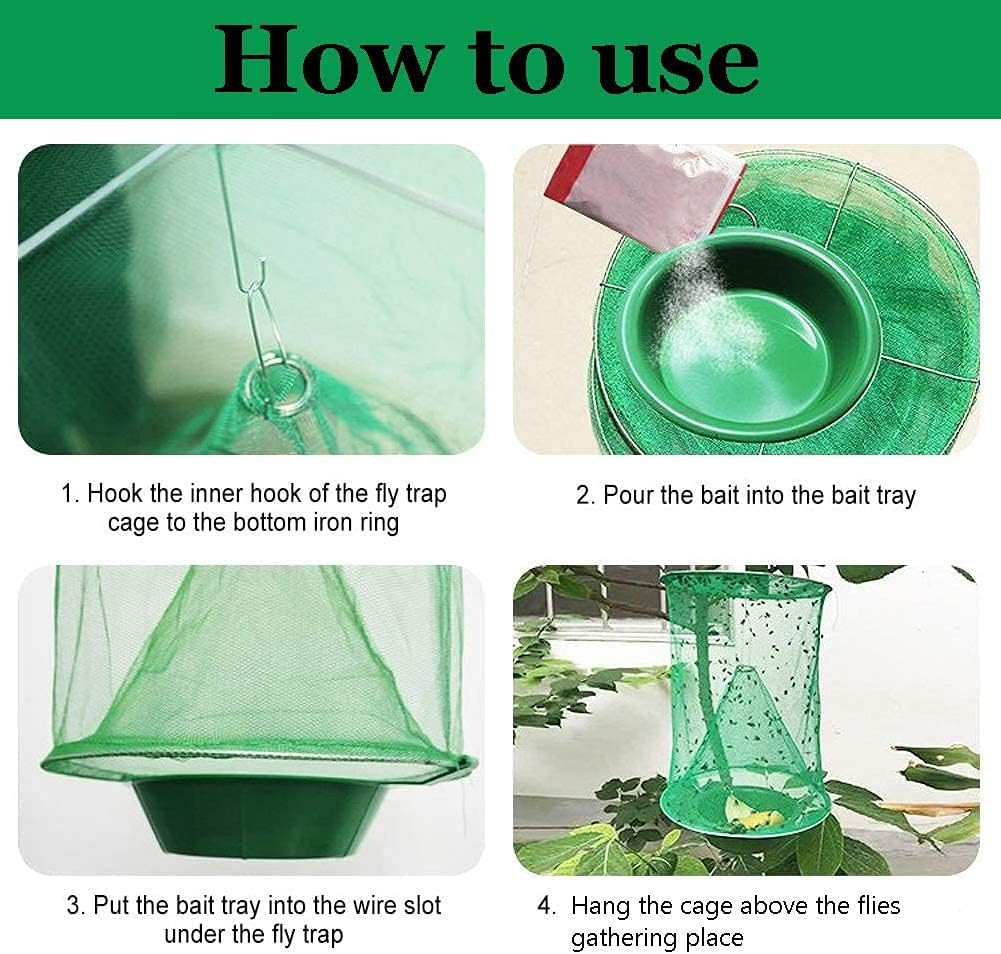 4 Pcs The Ranch Fly Trap Outdoor Fly Trap Killer Bug Net Cage Perfect for Horses