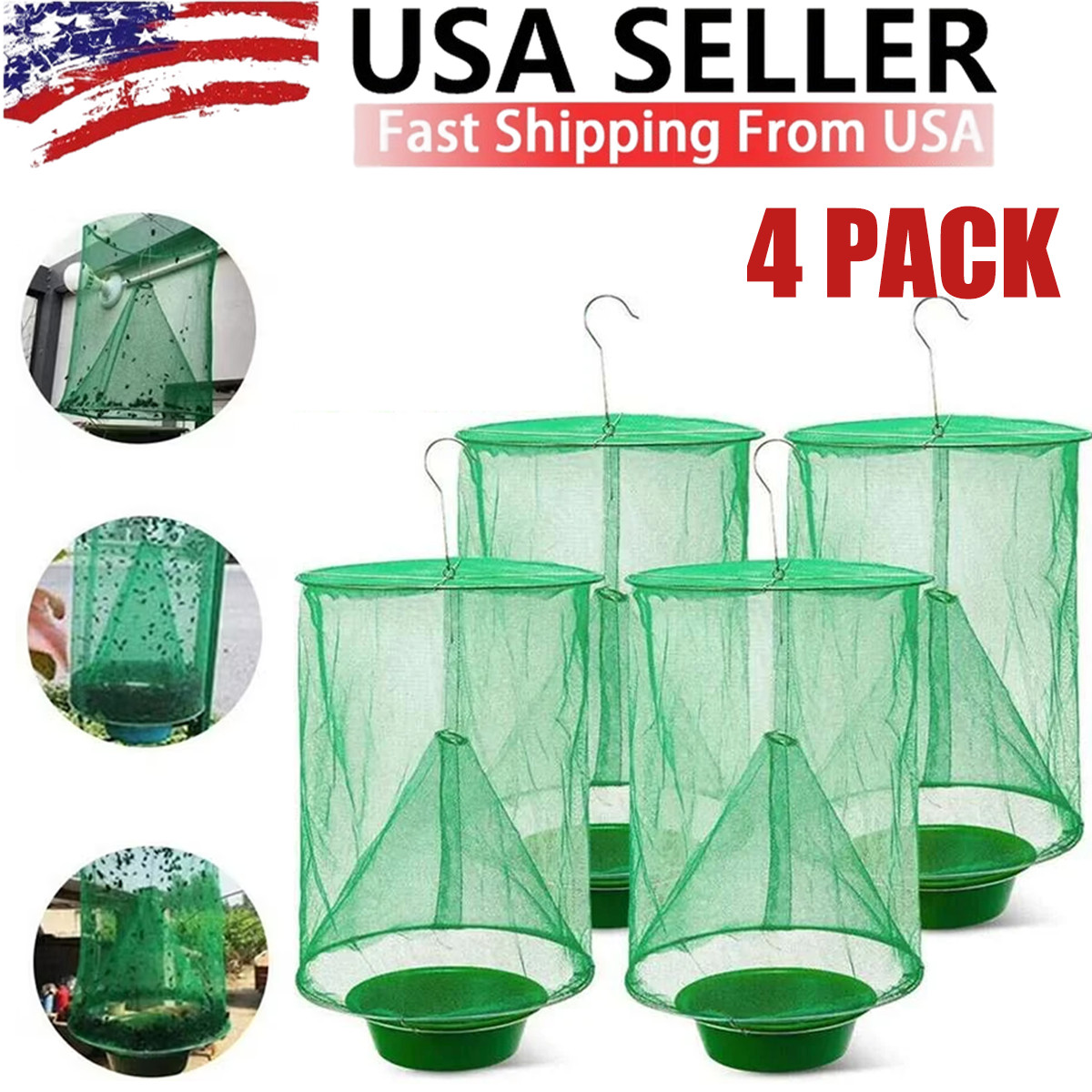 4 Pcs The Ranch Fly Trap Outdoor Fly Trap Killer Bug Net Cage Perfect for Horses