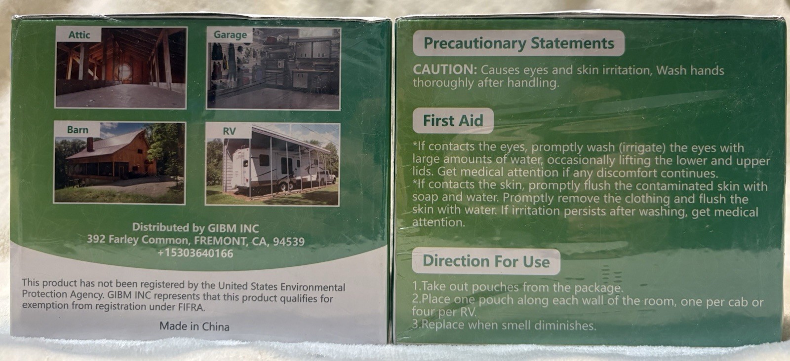 GIBM essential oil Keeps Mice At Bay for RV Attic Barn Garage 10 Pouch Pack New