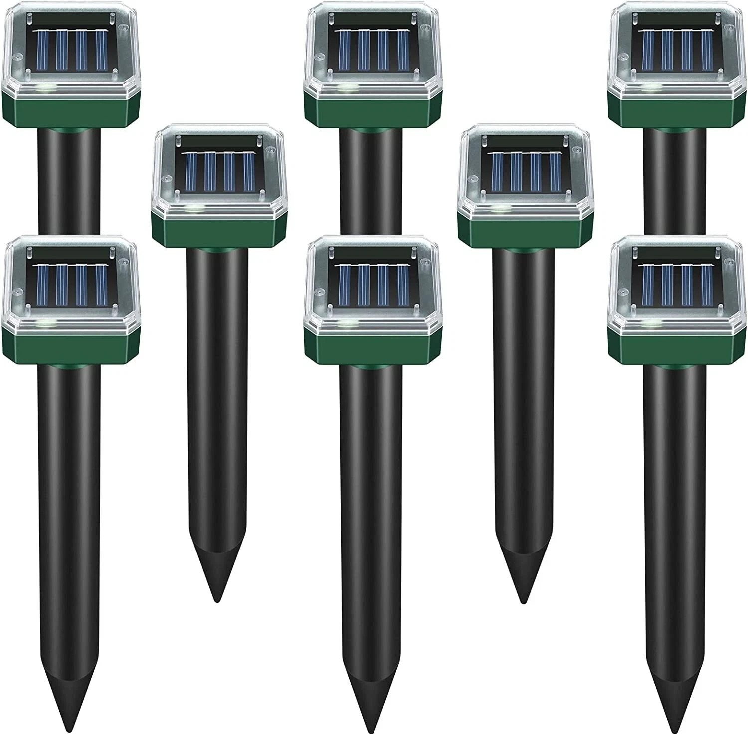 Mole Repellent Solar Powered 8 Pack Sonic Mole Deterrent Spikes for Lawn Garden