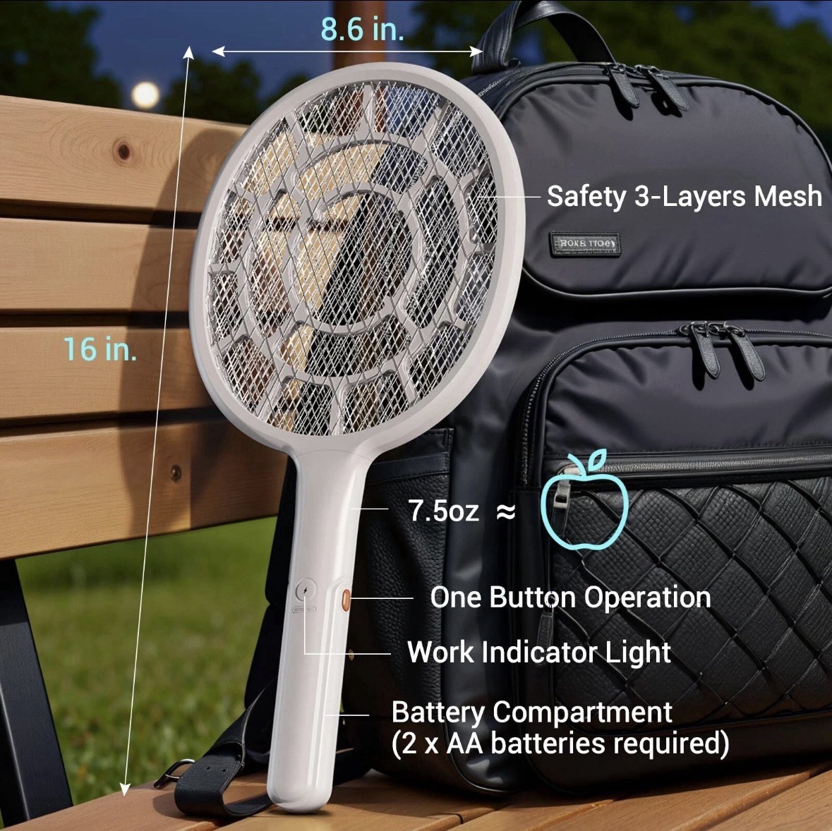 Electric Fly Swatter, Bug Zapper, Mosquito Zapper Racket (A565)