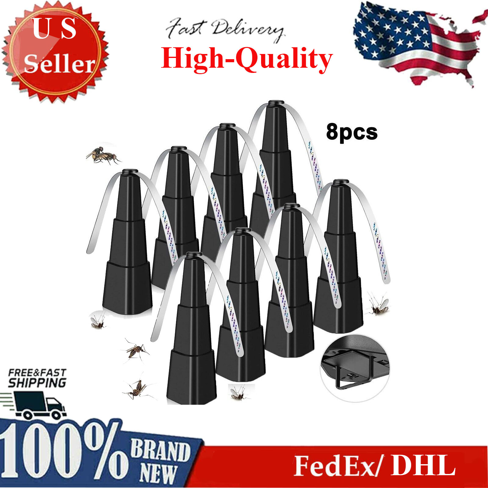 8Pcs Bug Repellent Fan Automatic Fly Deterrent Fans for Table Enjoy Outdoor Meal