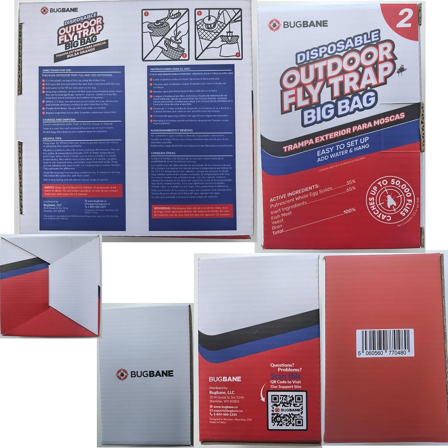Disposable Fly Traps with Pre-Baited Bags – Easy & Odor-Free Outdoor Use