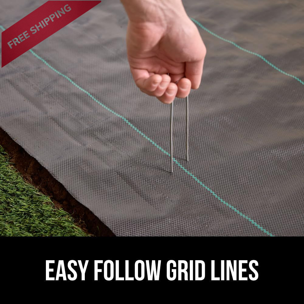 GORILLA GRIP Weed Barrier Fabric, 1.5′ x 50′, 3.2 Oz Woven Polypropylene