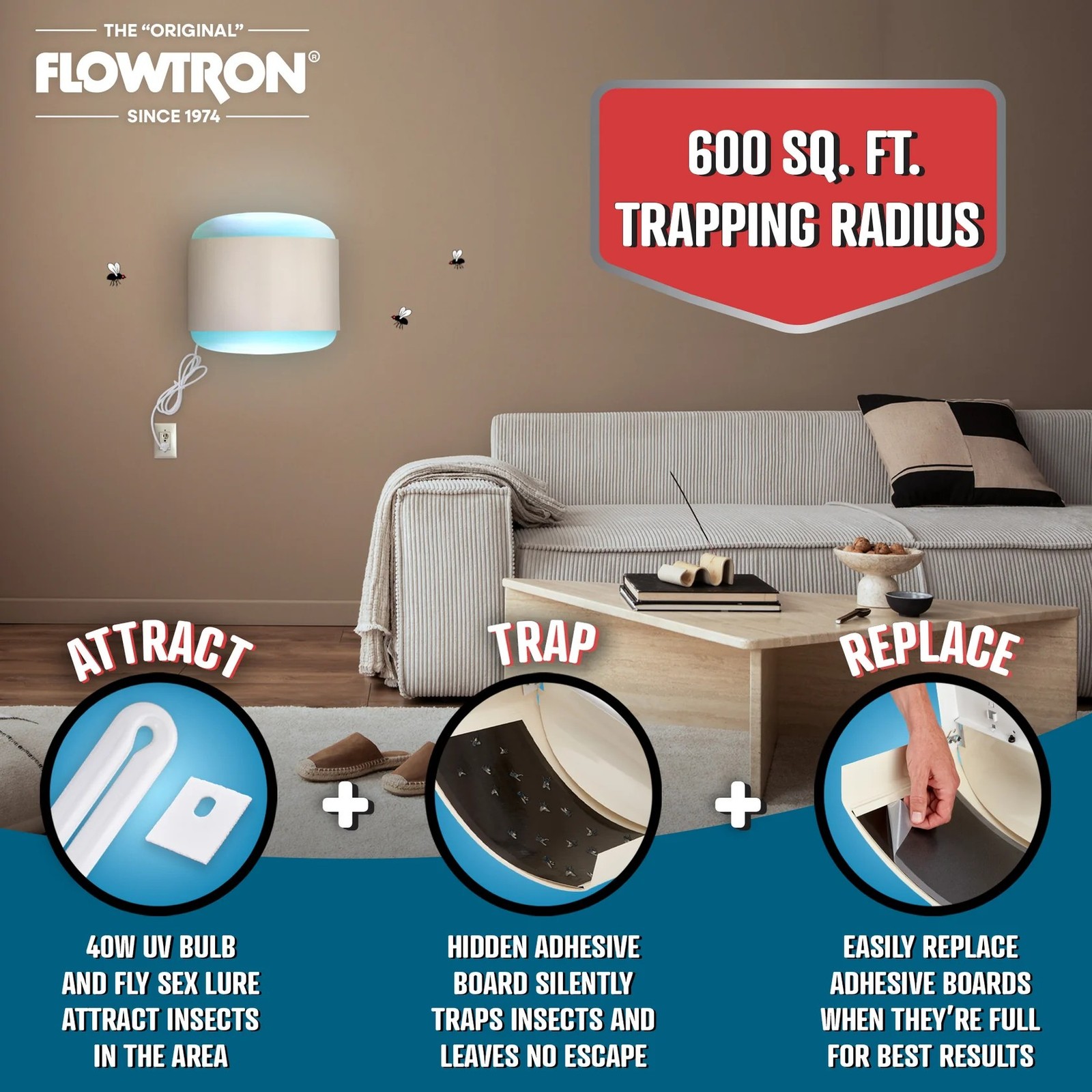 Flowtron Galaxie Electronic Fly Killer, Wall Sconce 40W Fly Zapper