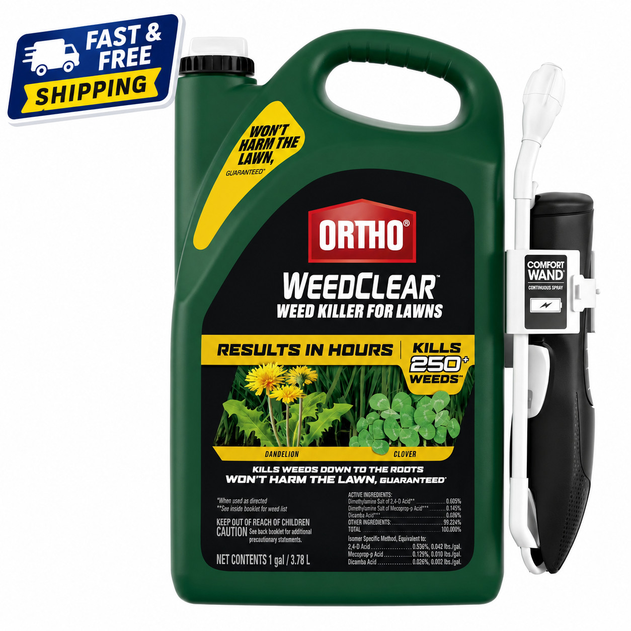 Ortho WeedClear Weed Killer for Lawns Comfort Wand Kills Dandelion 1 Gallon