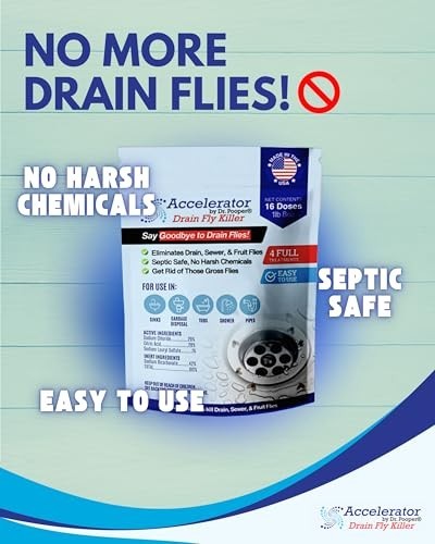 Drain Fly Killer Powder – Fast-Acting Treatment for Drain & Sewer Flies – Septic