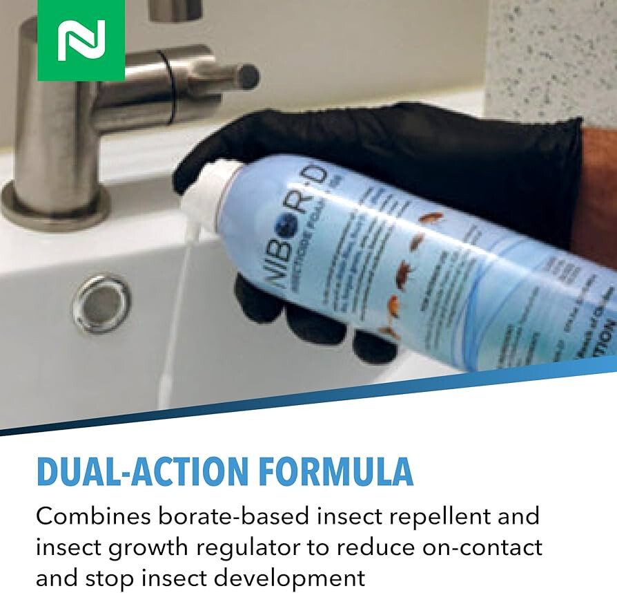 21 oz Nibor-D Insecticide Foam + IGR Kills Drain & Fruit Flies Gnats Roaches etc