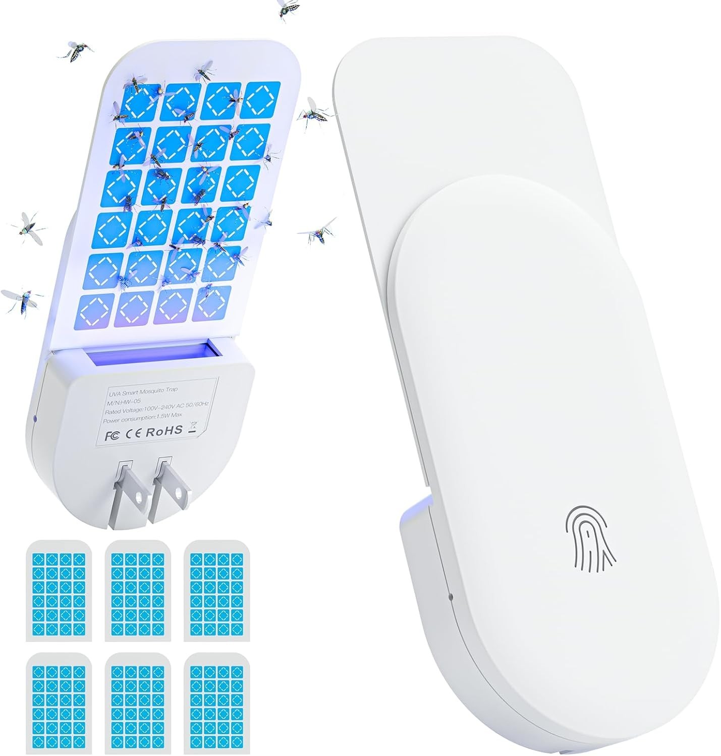 Silent UV Fly Trap – Effective Mosquito & Gnat Catcher with Night Light Feature
