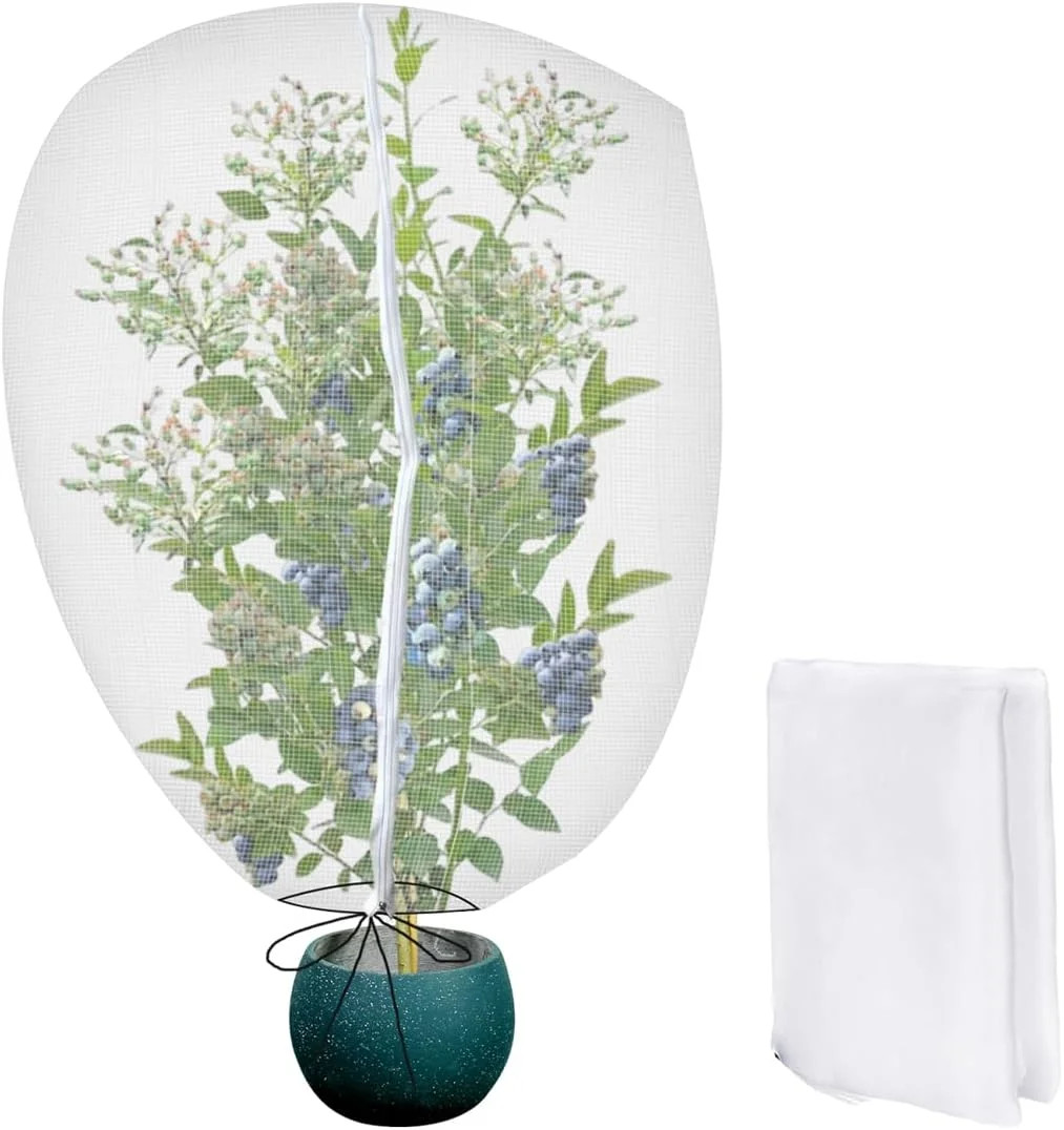 1PCS 6 × 7.8 FT Large Fruit Tree Netting Covers with Double Zipper & Drawstring