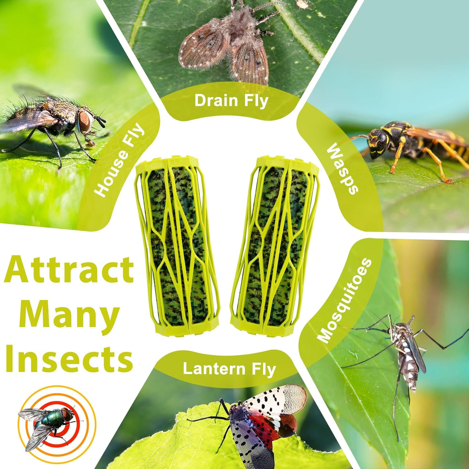 4 Pack Wasp Trap Outdoor Hanging Carpenter Bee Traps for Outside, Fly Wasp Catch