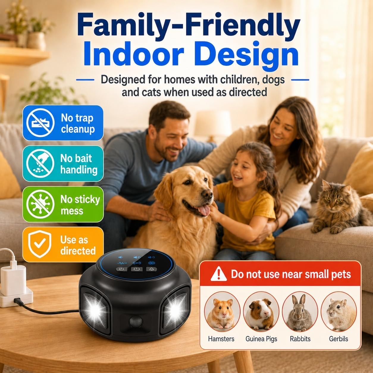 2PCS Rodent Repellent Mouse Repellent Indoor Ultrasonic Pest Repeller 4 Speakers