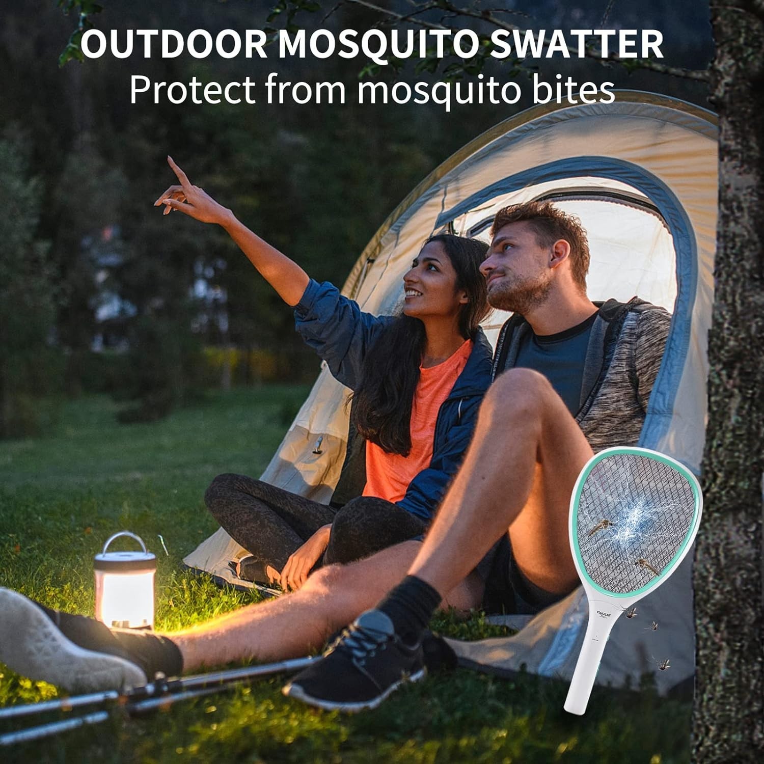 Lightweight Battery-Powered Bug Zapper Racket – Safe Modern Insect Control