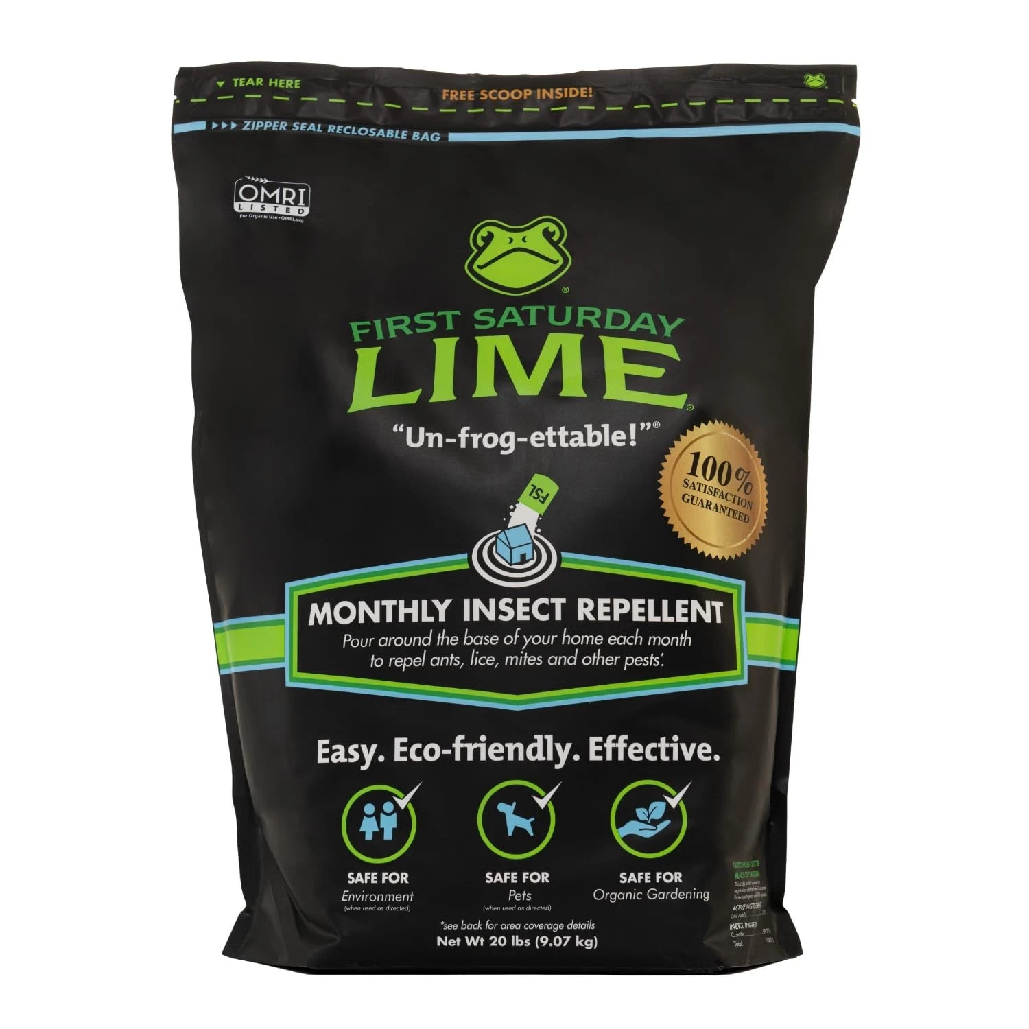 First Saturday Lime Insect Deterrent 20LB Monthly Insect Barrier Multi Purpose
