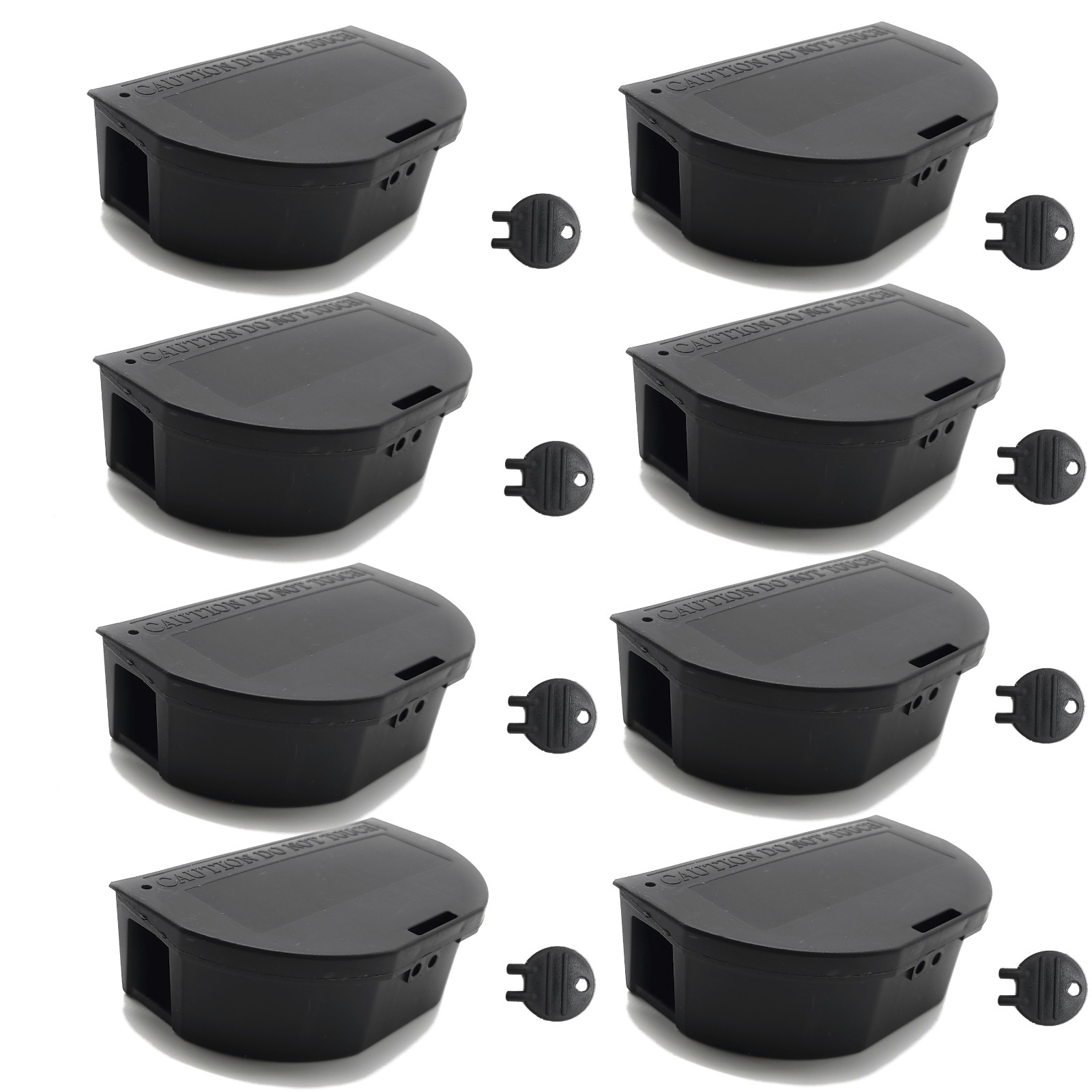 8 Pack Mouse Bait Stations with 8 Keys, Outdoor Rodent Box Station for Mice