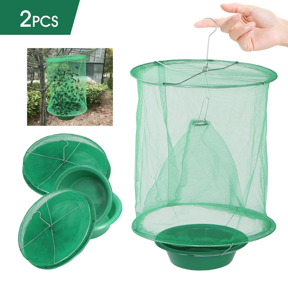 1PCS Fly Catcher Natural Bait Trap Automatic Flycatcher Insect Killer Cage Indoo