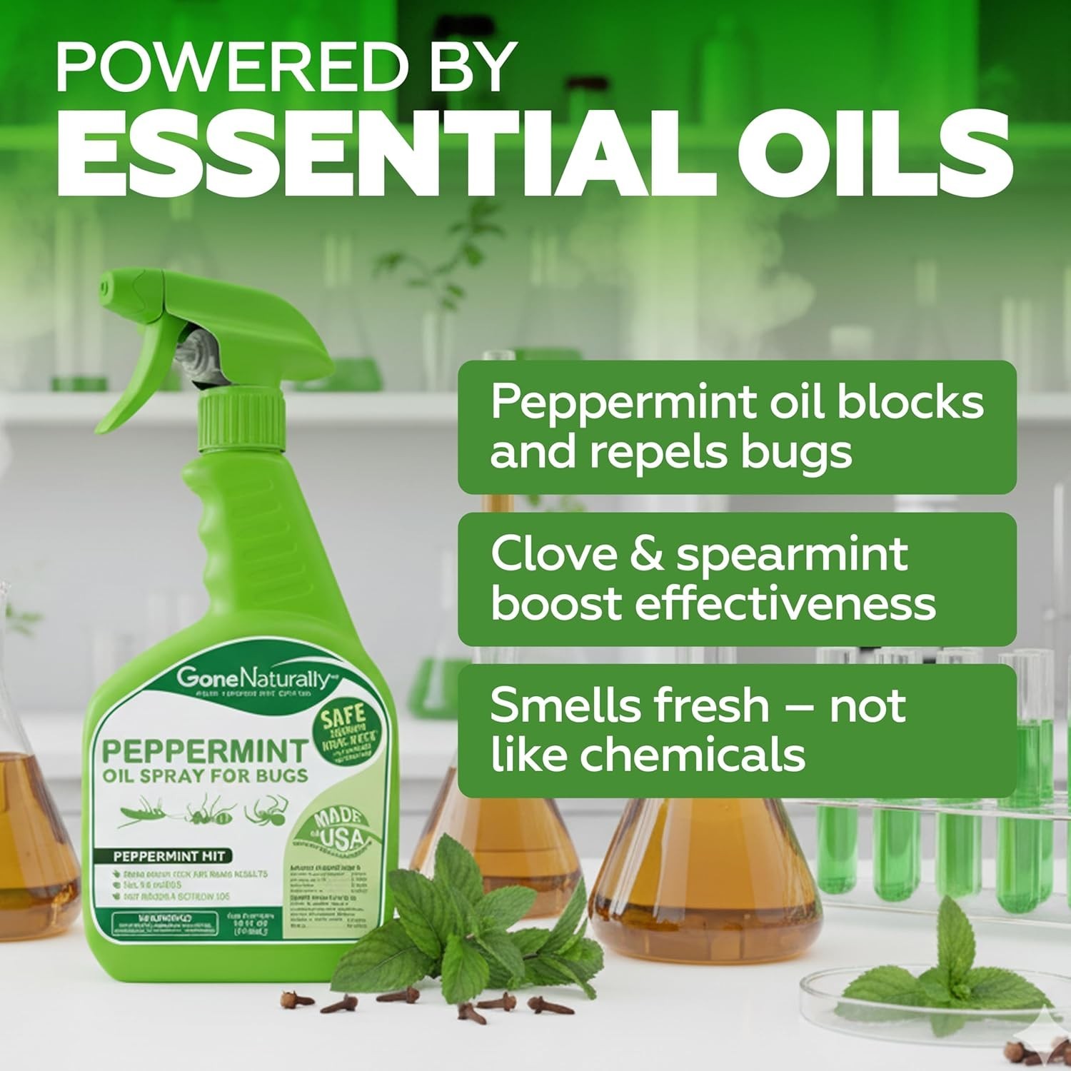 Peppermint Oil Spray for Bugs– Insect Repellent & Bug Spray for Home– Kills & Re