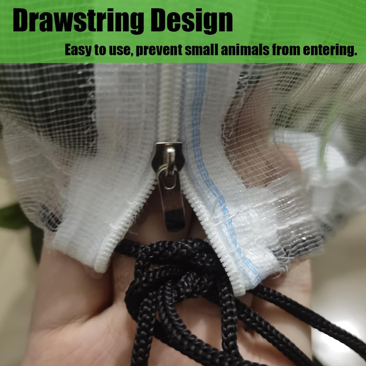 1PCS 6 × 7.8 FT Large Fruit Tree Netting Covers with Double Zipper & Drawstri…