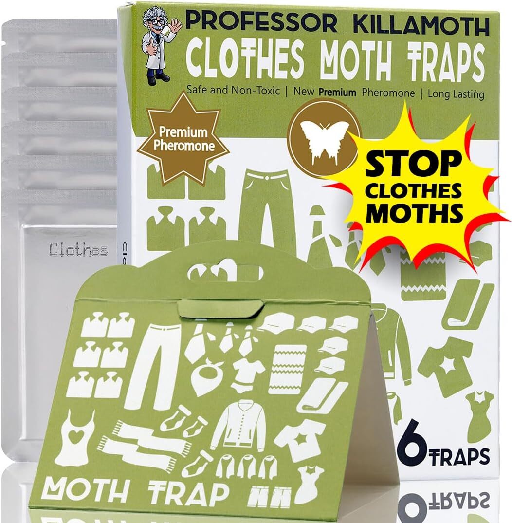 Clothes Moth Traps 6 Pack | Child and Pet Safe | No Insecticides | Premium Attra
