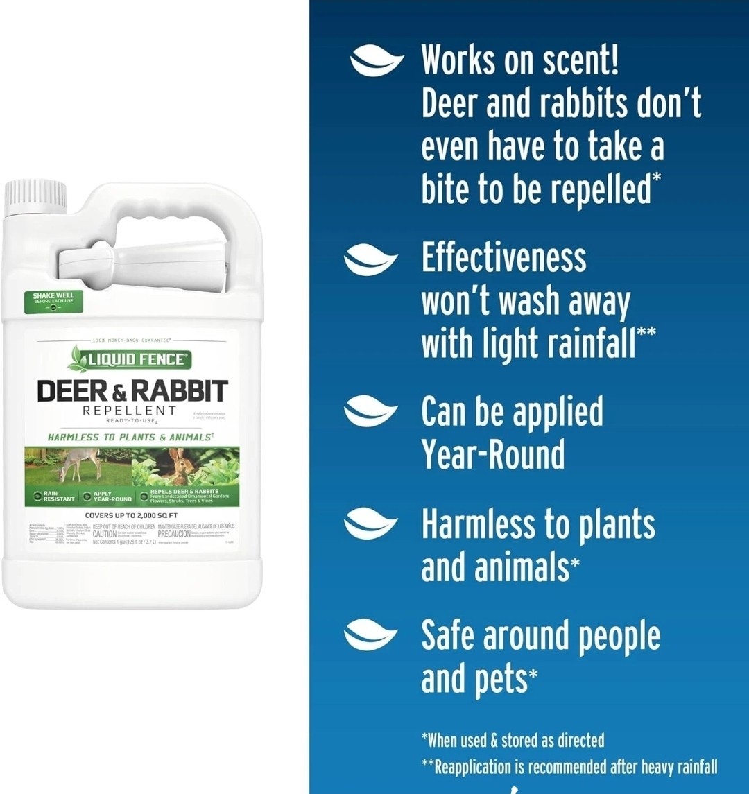 Liquid Fence Animal Repellent, 128 Oz, Deer and Rabbit Repellent