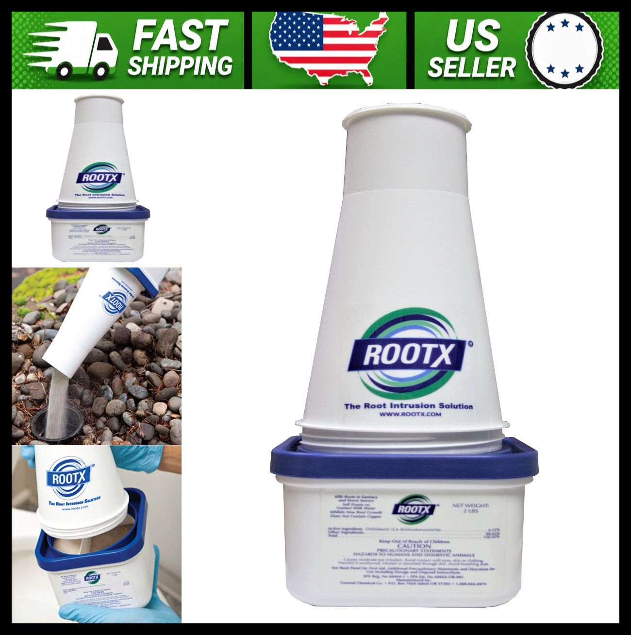 Foaming Root Control for Sewer Lines and Septic Systems 2 lb Jar