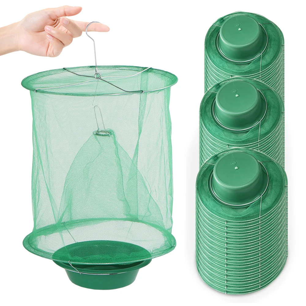 1PCS Fly Catcher Natural Bait Trap Automatic Flycatcher Insect Killer Cage Indoo