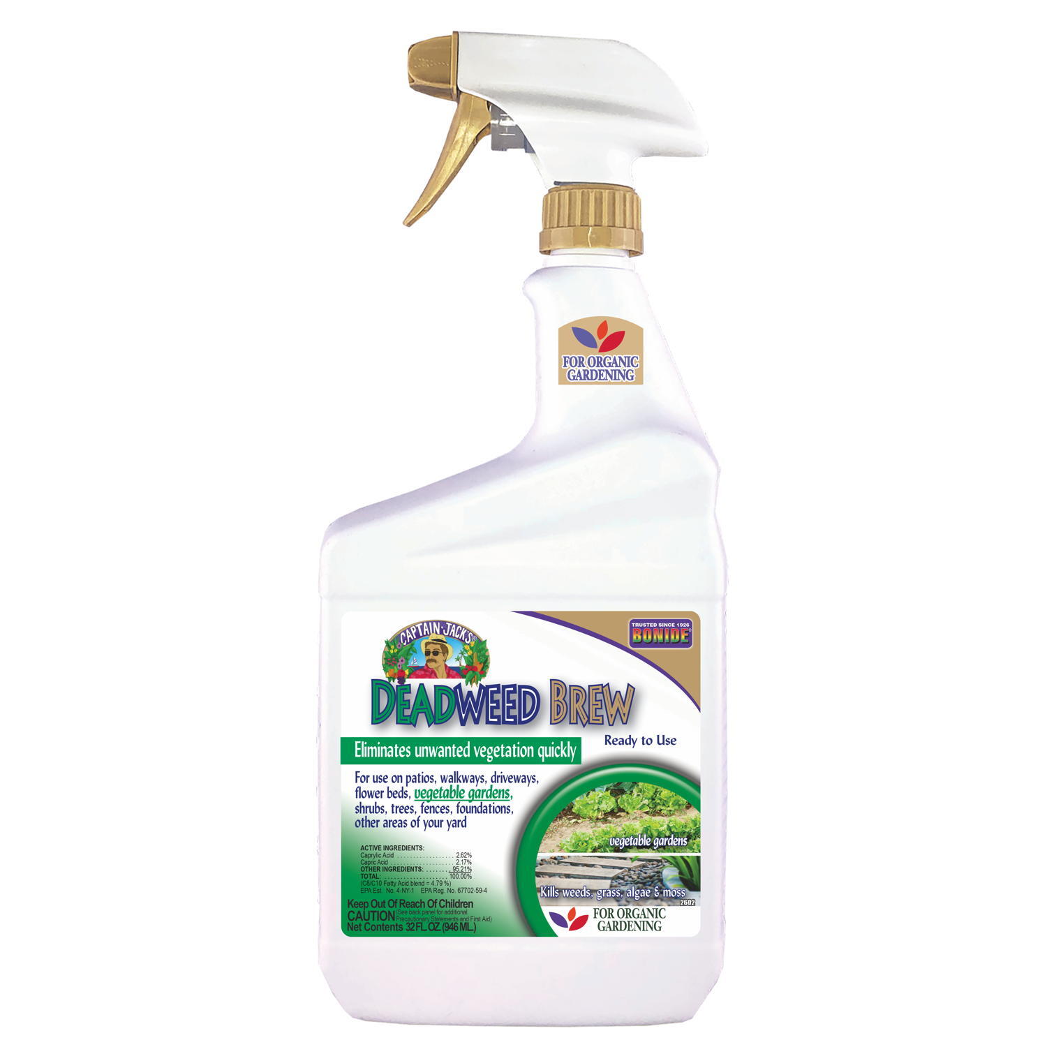 Captain Jack’s 2602 Deadweed Brew Organic Weed & Grass Killer RTU Spray 32 Oz