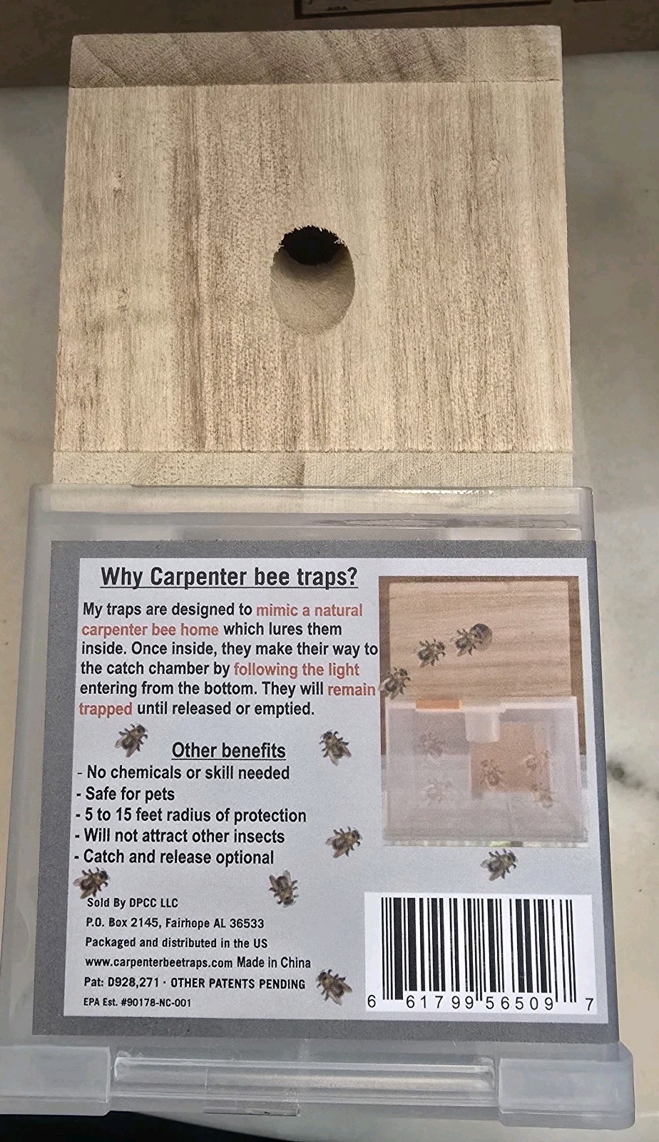 ☆☆ 5 BEES N THINGS Carpenter Bee Trap Outdoor Wood Pest Control Catcher NEW ☆☆