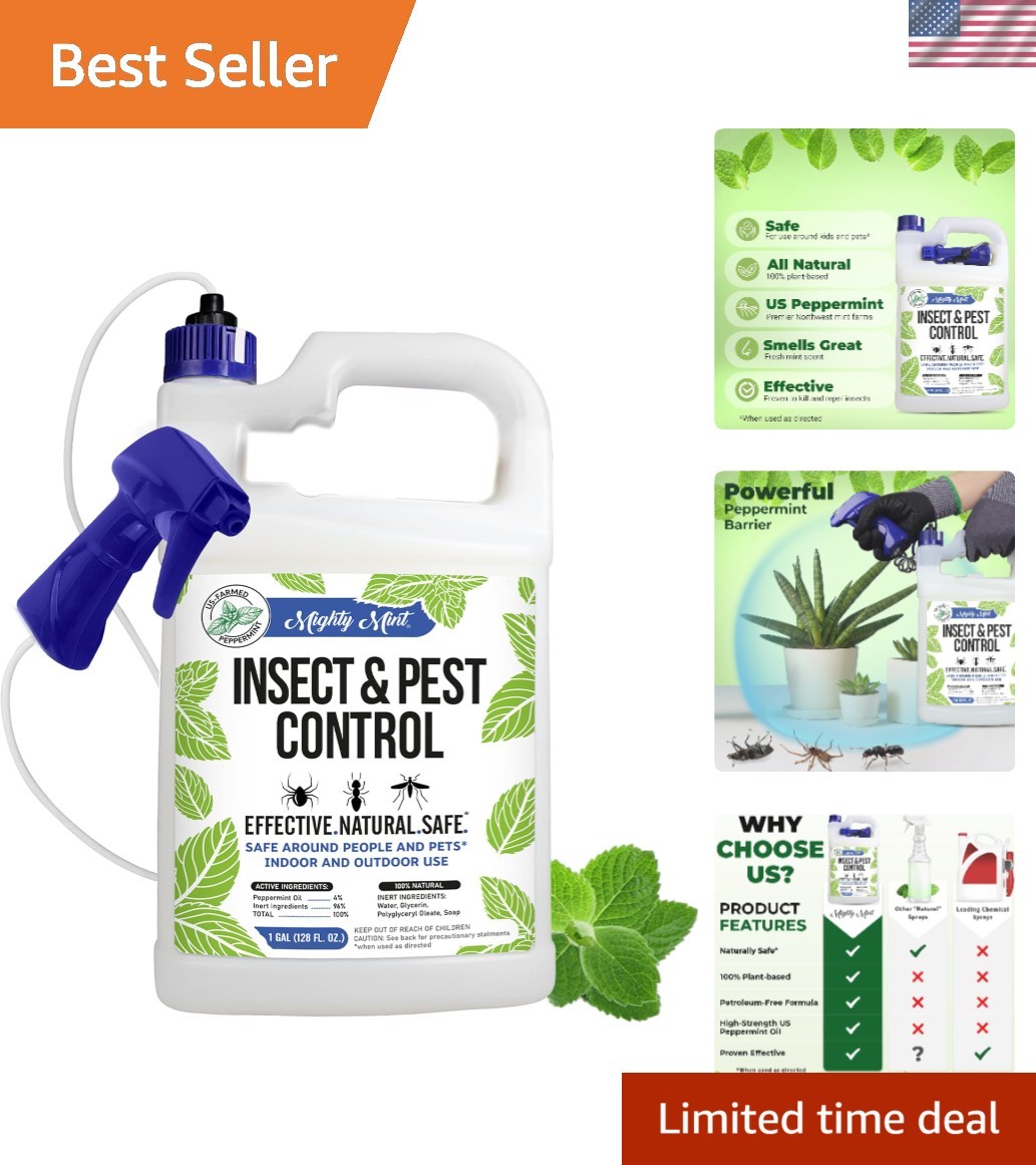 Gallon 128 oz Insect and Pest Repellent Peppermint Oil – Natural Spray for Sp…