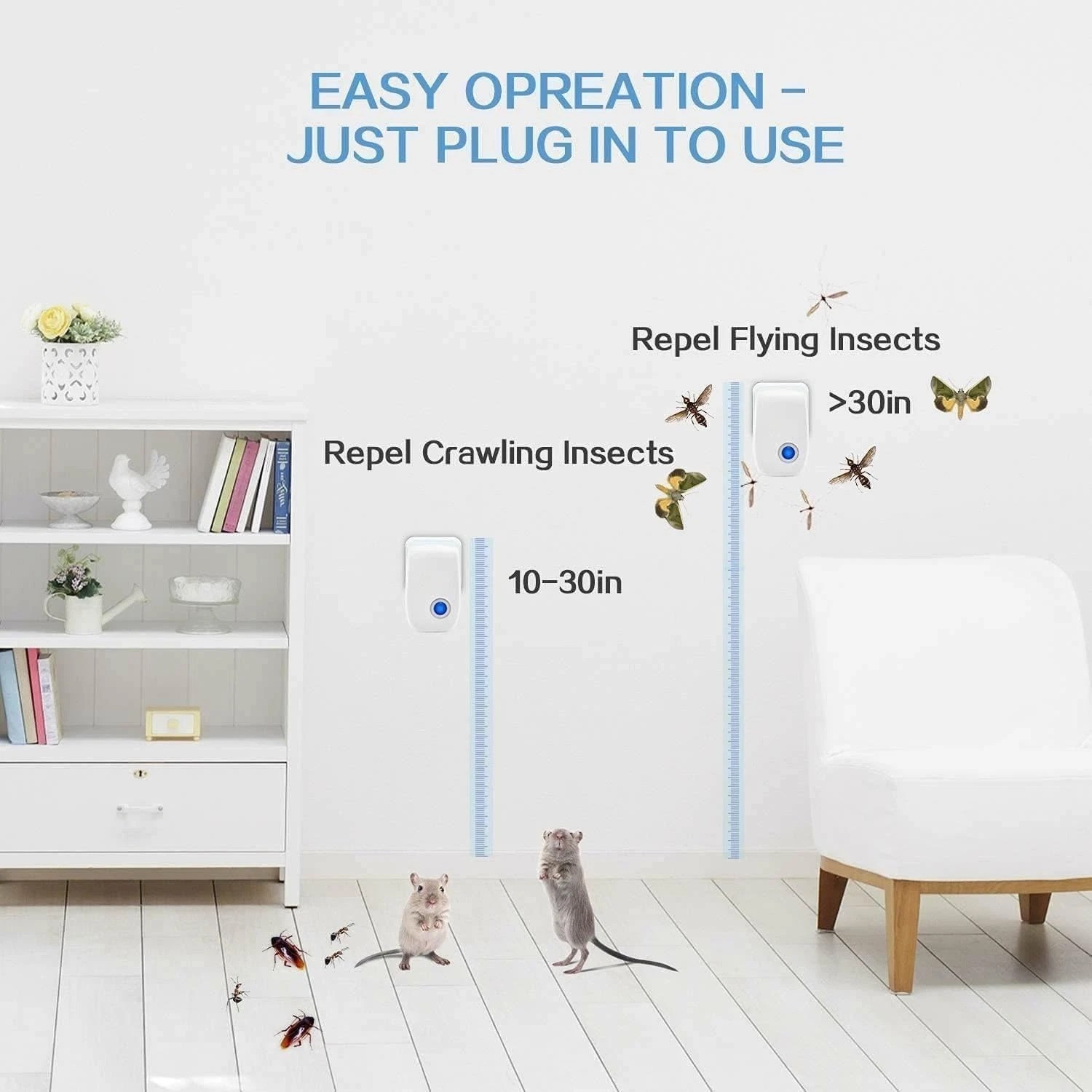 Silent and Effective Ultrasonic Pests Repeller – 6 Pack, Safe Home Solution