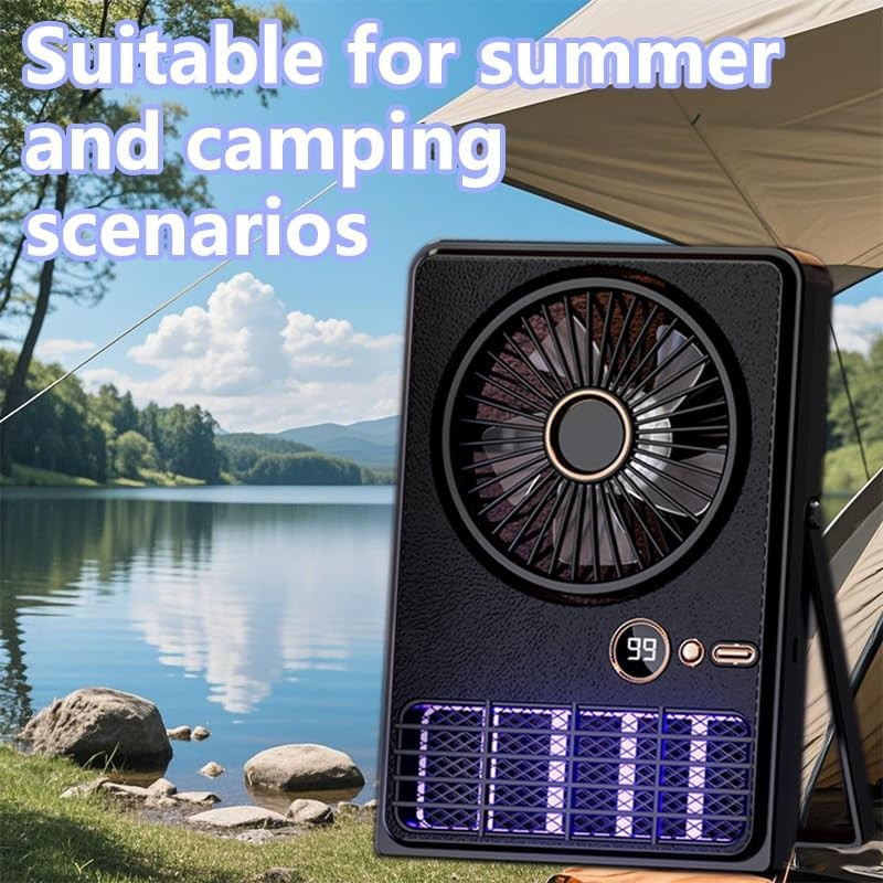 2-in-1 Desktop and Outdoor Camping Fan Digital Control Mosquito Killer Lamp