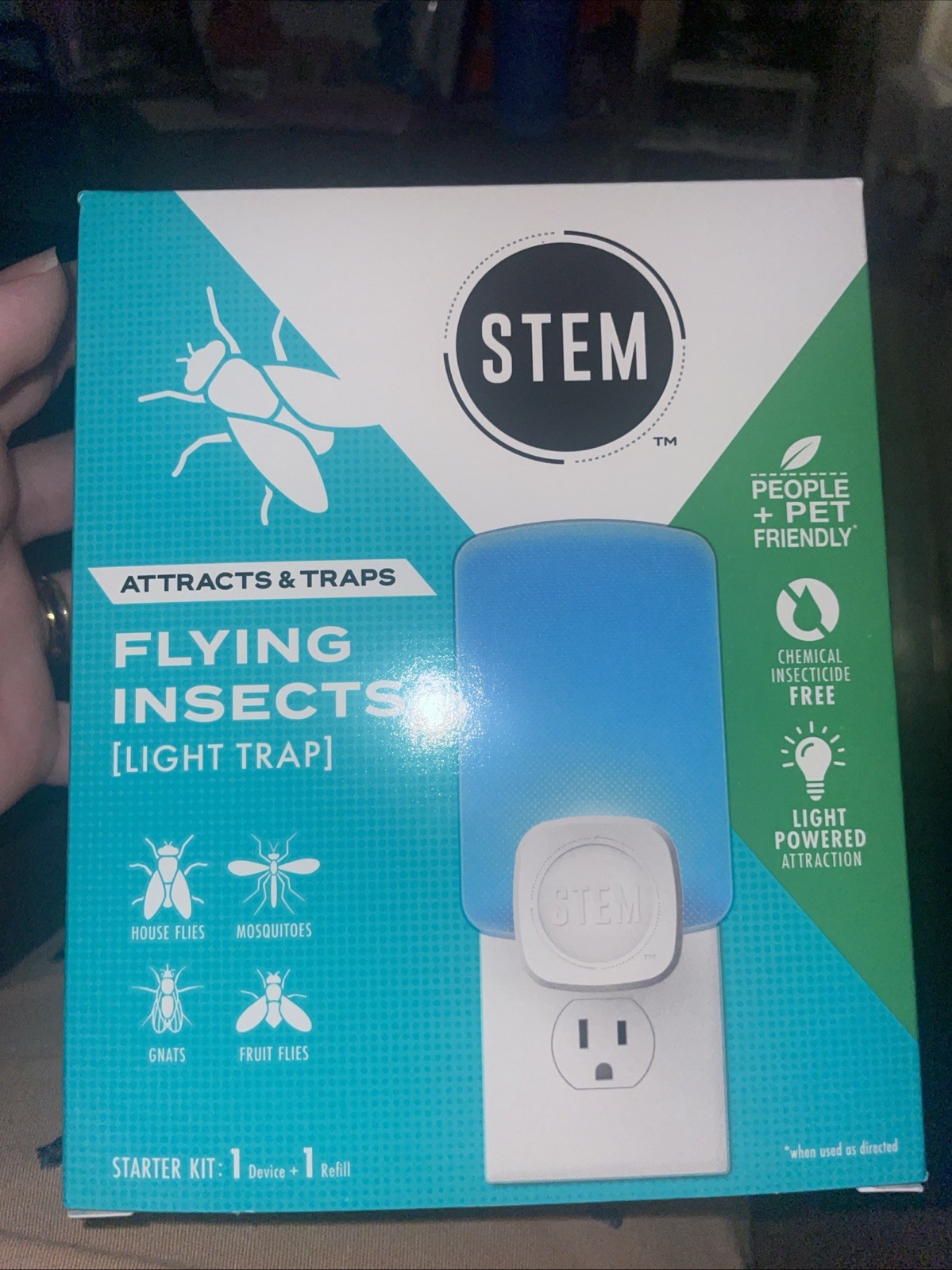 STEM Flying Insect Light Fly & Gnat Trap Starter Kit – 1 Light Trap + 1 Cartridg