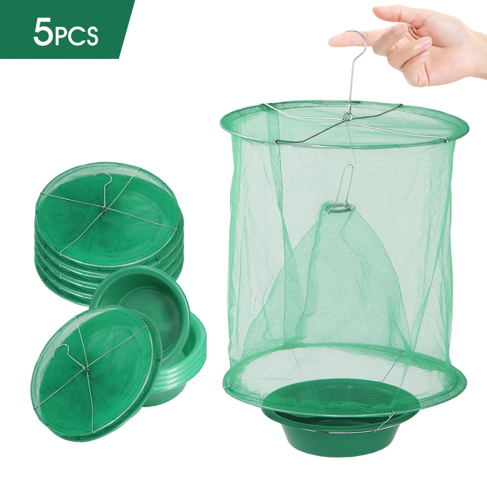 1PCS Fly Catcher Natural Bait Trap Automatic Flycatcher Insect Killer Cage Indoo