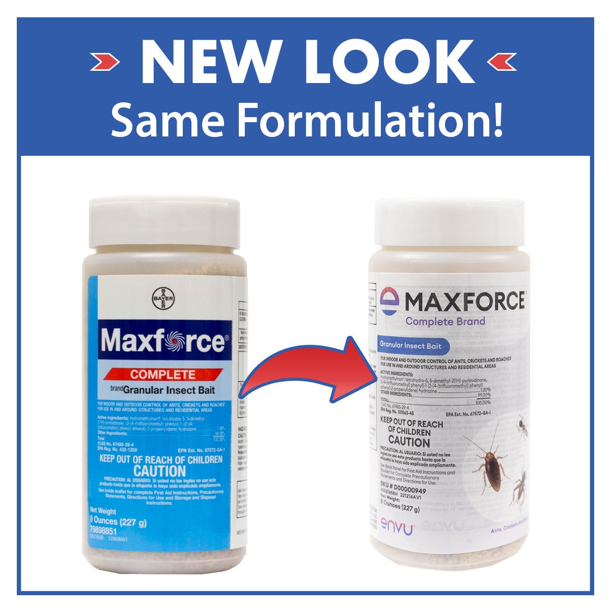 8 oz Maxforce Complete Pest Insecticide Bait Control Ant Roach Silverfish Earwig